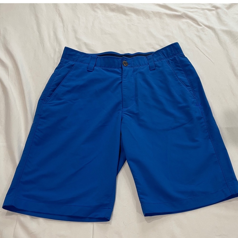 Under Armour Mens Golf Shorts Blue Loose Fit Size 32 Performance Athletic